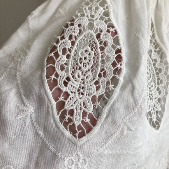 Joseph A Dress Knit Blend Eyelet lace accent Button Back Drop Waist Sz M - Picture 3 of 12